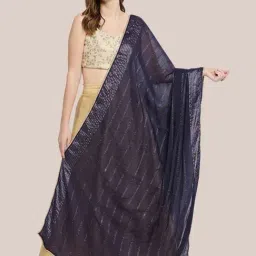 Dupatta Bazaar Navy Self Pattern Dupatta-picture-33