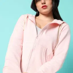 Campus Sutra Pink Cotton Sweatshirt-image-90