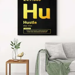 999Store Black & Golden Canvas Motivational Hustle Typography Wrapped Painting-image-26
