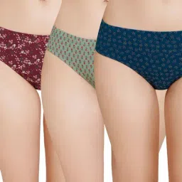 Amante Multicolor Cotton Printed Bikini Panty (Pack of 3)-image-84