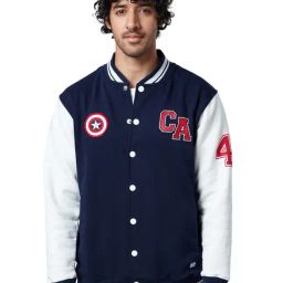 The Souled Store Navy & White Captain America: Steve Rogers Jacket-picture-20