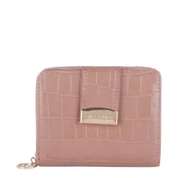 Lino Perros Pink Textured Zip Around Wallet for Women-91