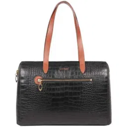Hidesign Black Textured Medium Tote Handbag-image-41