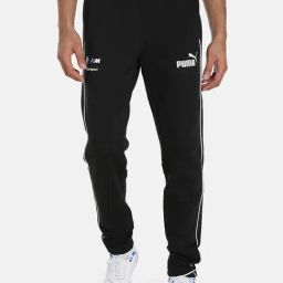 Puma Black Cotton Slim Fit Trackpants-image-76