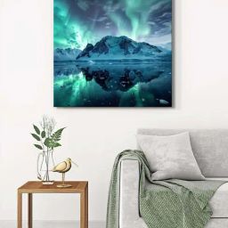 999Store Green Canvas Serene Glow Wrapped Painting-image-65