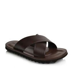Language Shoes Men's Ben Brown Cross Strap Sandals-image-83