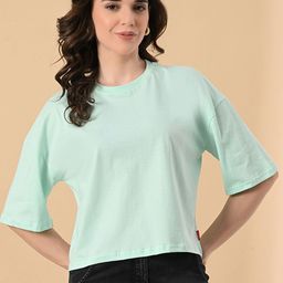 OWL MINK Women Drop-Shoulder Sleeves Pure Cotton Pockets T-shirt-image-90