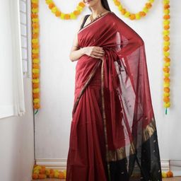 VILLE FASHION Woven Design Zari Linen Blend Kota Saree-picture-22