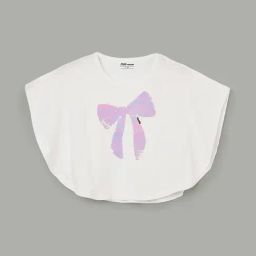 Fame Forever By Lifestyle Girls White Cotton Printed T-shirt-image-53