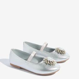 Yellow by Westside Silver Floral Applique Mary Jane Shoes-28