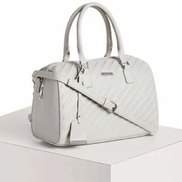 Forever Glam by Pantaloons Grey Textured Medium Satchel Handbag-image-32