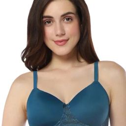 Amante Blue Lace Work T-Shirt Bra-picture-26