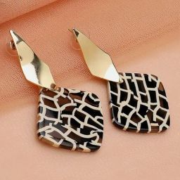 Sohi Gold Plated Party Designer Stone Drop Earrings-3