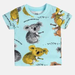 Miniklub Blue Knit Regular Printed T-Shirt-image-16