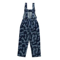 Tiny Girl Dark Blue Cotton Barbie Printed Dungaree-image-43