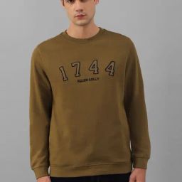 Allen Solly Green Cotton Regular Fit Printed Sweatshirt-image-9
