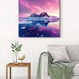 999Store Blue & Purple Canvas Enchanting Twilight Wrapped Painting-picture-34