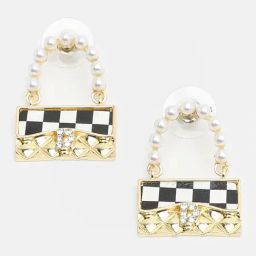 Sohi Gold Plated Party Designer Stone Drop Earrings-7