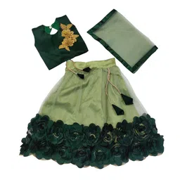 satyamfab Girls Embroidered Patchwork Ready to Wear Lehenga & Blouse With Dupatta-image-97