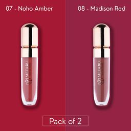 METABU Set Of 2 Long Lasting Liquid Lipstick With Jojoba Oil - 4.25 ml Each - 07 - 08 image 1
