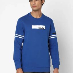 Spykar Electric Blue Slim Fit Printed Sweatshirt-picture-47