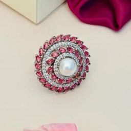 Abdesigns Silver Exquisite American Diamond Cocktail Rings-image-63