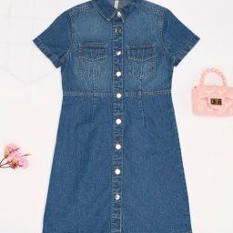 Pantaloons Junior Medium Blue Blue Dress-picture-38
