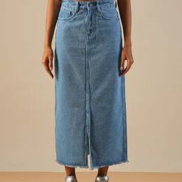 Globus Blue Solid Skirts-image-71