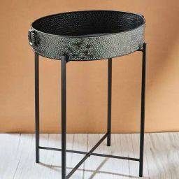Fabindia Home Utkarsh Black Metal Antiqued Utkarsh Floor Planter-23