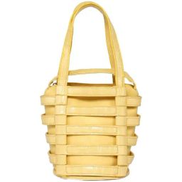 HauteSauce Yellow Textured Small Bucket Handbag-image-62