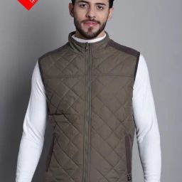 Cantabil Olive & Beige Regular Fit Reversible Jacket-image-47