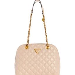 GUESS Light Beige GIULLY Quilted Medium Shoulder Bag-image-56