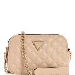 GUESS Light Beige GIULLY Quilted Medium Camera Bag-12