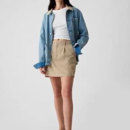 GAP Khaki Tencel Solid Skirt-image-13