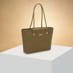 Forever Glam by Pantaloons Olive Textured Medium Tote Handbag-37