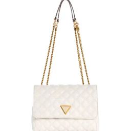 GUESS Ivory GIULLY Quilted Medium Shoulder Bag-16
