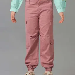 Under Fourteen Only Kids Purple Cotton Wide Fit Full Sleeves Trouser-image-25