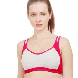 AROUSY Grey & Pink Cotton Beginner's Bra-picture-26