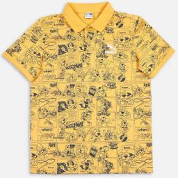 Puma Kids Super Mustard Seed Cotton Printed Polo T-Shirt-image-20