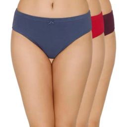 Amante Blue & Red Hipster Panties - Pack Of 3-image-56