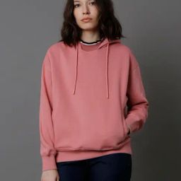 High Star Pink Cotton Regular Fit Hoodie-image-64