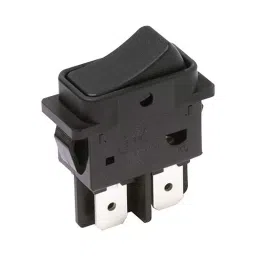 C&K COMPONENTS Rocker Switch, Dpst, 16A, 250V, BlACk, DF62J12S215PQA-36