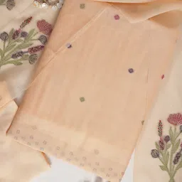 Libas Floral Woven Design Embellished Unstitched Dress Material-image-7