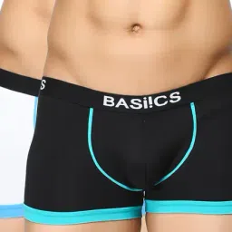 BASIICS by La Intimo Black & White Comfort Fit Trunks (Pack of 2)-picture-28