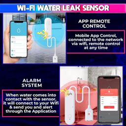 amiciSense 80dB Loud Alarm Water Leakage Sensor Battery Powered Tabletop Mount image 4