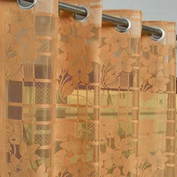Galaxy Home Decor Gold-Toned Set of 2 Sheer Door Curtain-93