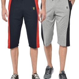 mack jonney VIMAL JONNEY Regular Fit Multicolor Men Capris(Pack of 2-VIMAL634769) image 1