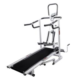 Life Line Fitness LT 203 4 in 1 Foldable Manual Treadmill for Home Use Jogger, Twister, Stepper and Push-up Bar - Non-Slip Surface Non-Electric 3 Level Incline - Free Assistance for Installation image 1