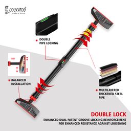 Cockatoo Pull-Master Pull Up Bar for Home, No Screws Chin Up Bar with Locking Mechanism Max Load 200Kg Adjustable (70 to 100 CM) image 2