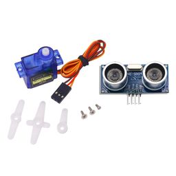 Electronic Spices SG90 Micro Digital Servo Motor 9G with HC-SR04 Ultrasonic Sensor Distance Module image 1